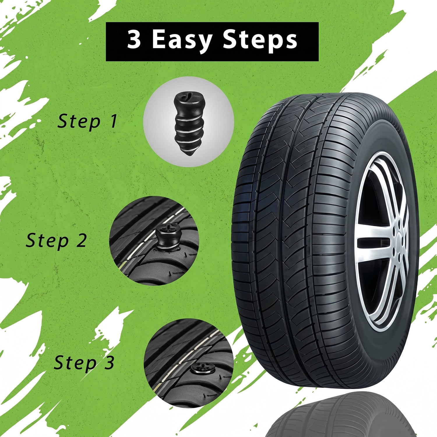 Set of 10 pink car bike tire puncture repair nails and screws by Wukusy, used for fixing flat tires.