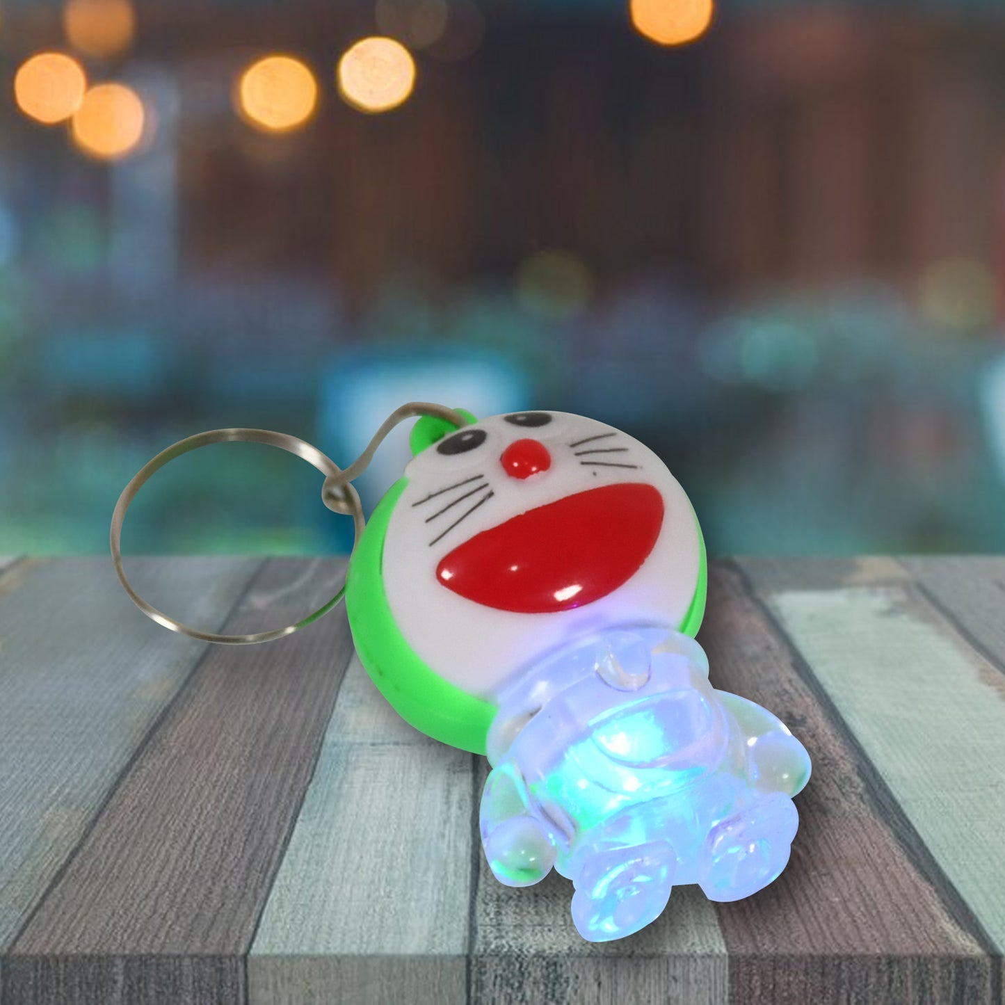 Wukusy Doremon Lightning keychain with two colored lightning designs, featuring a playful toy keychain accessory.
