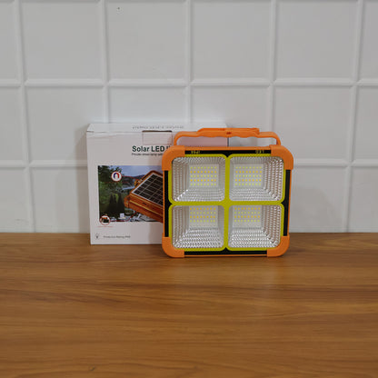 Wukusy high power solar LED flood light with 12000mAh battery, outdoor waterproof lighting for security and illumination.