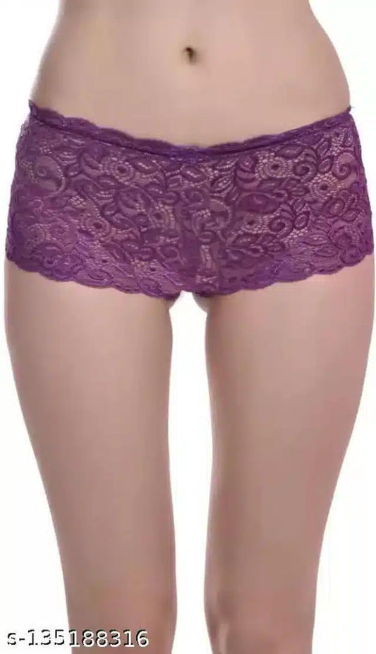 Purple women's net briefs in XL size from 8588, showcasing breathable, lightweight fabric with a comfortable fit.