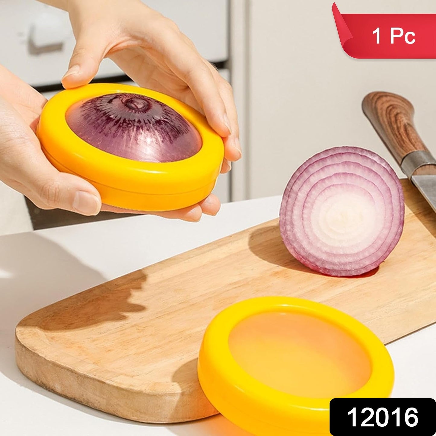 Yellow Wukusy vegetable container for fruits and vegetables, premium keeper saver, kitchen tool for freshness preservation.