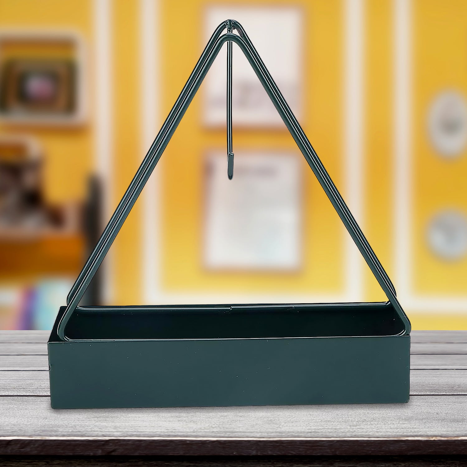 Wukusy triangular iron mosquito coil holder with hanging design, outdoor mosquito repellent incense holder with stylish frame.