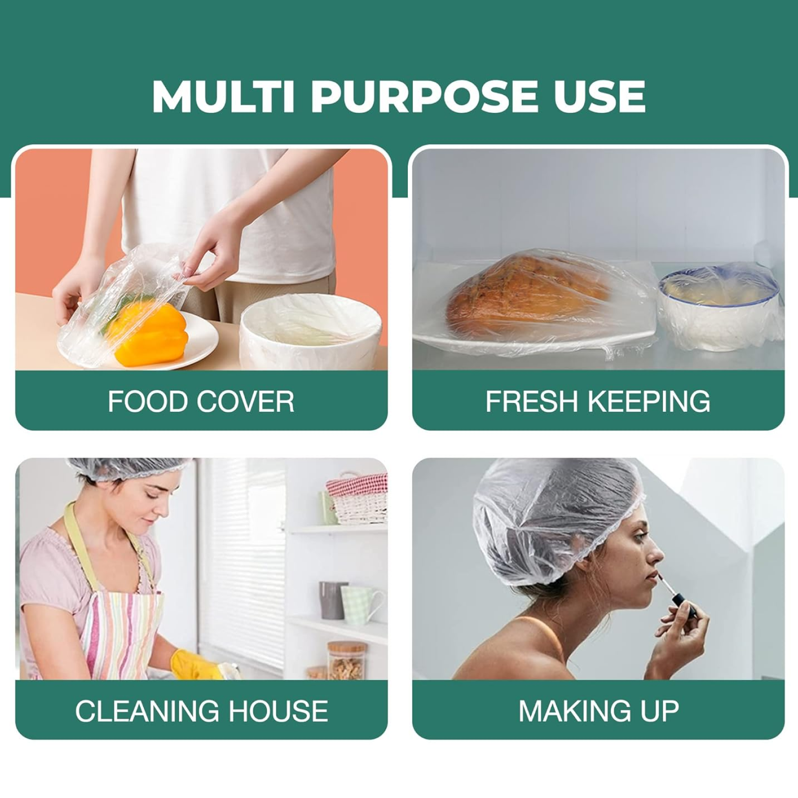 Set of 20 Wukusy disposable shower caps for women, lightweight and waterproof for hair protection during showers.