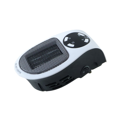 Wukusy 500W portable wall plug room heater, compact electric space heater with control panel and vented front for indoor heating.