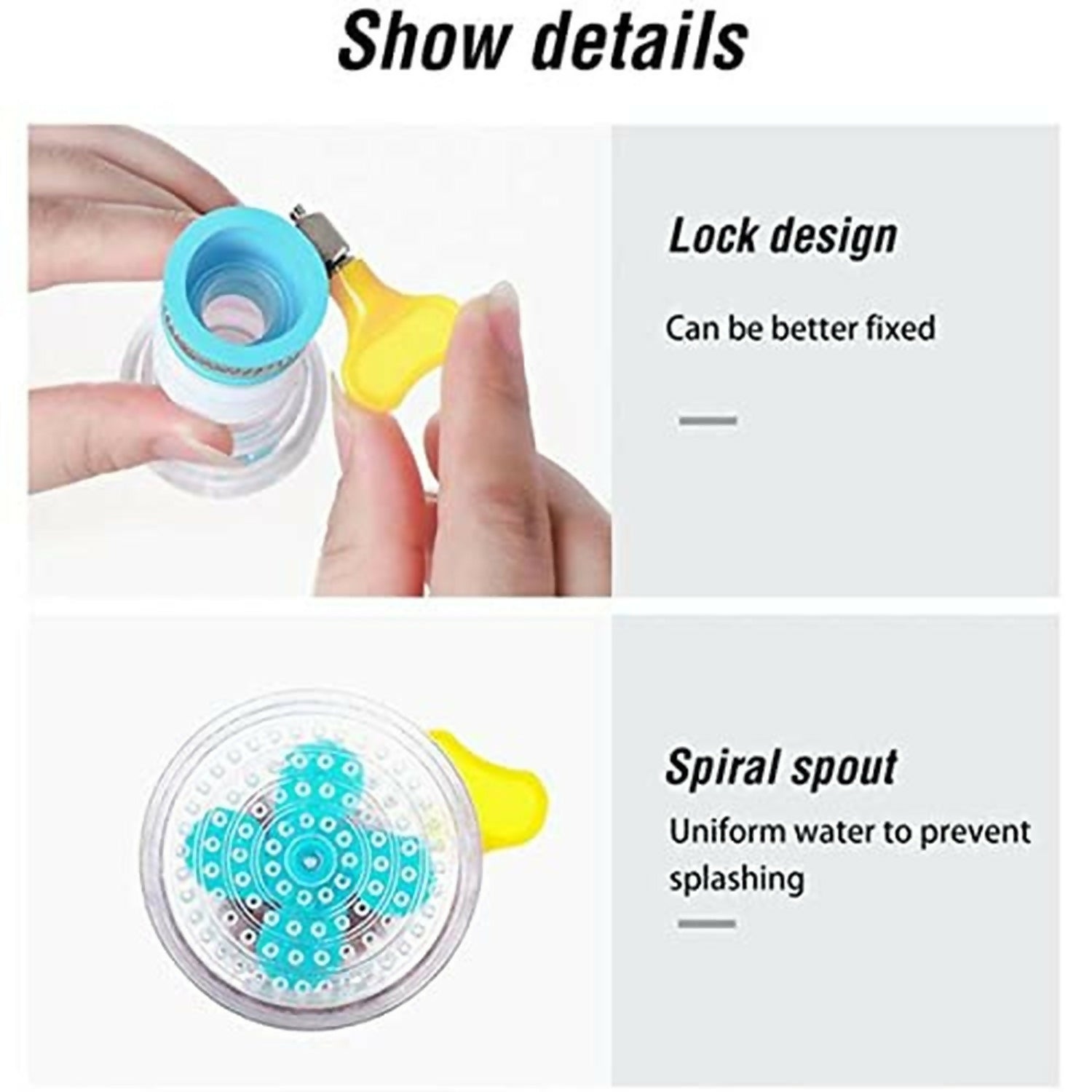 Kitchen Faucet Water Tap Filter with Rotating Shower Head for Sink