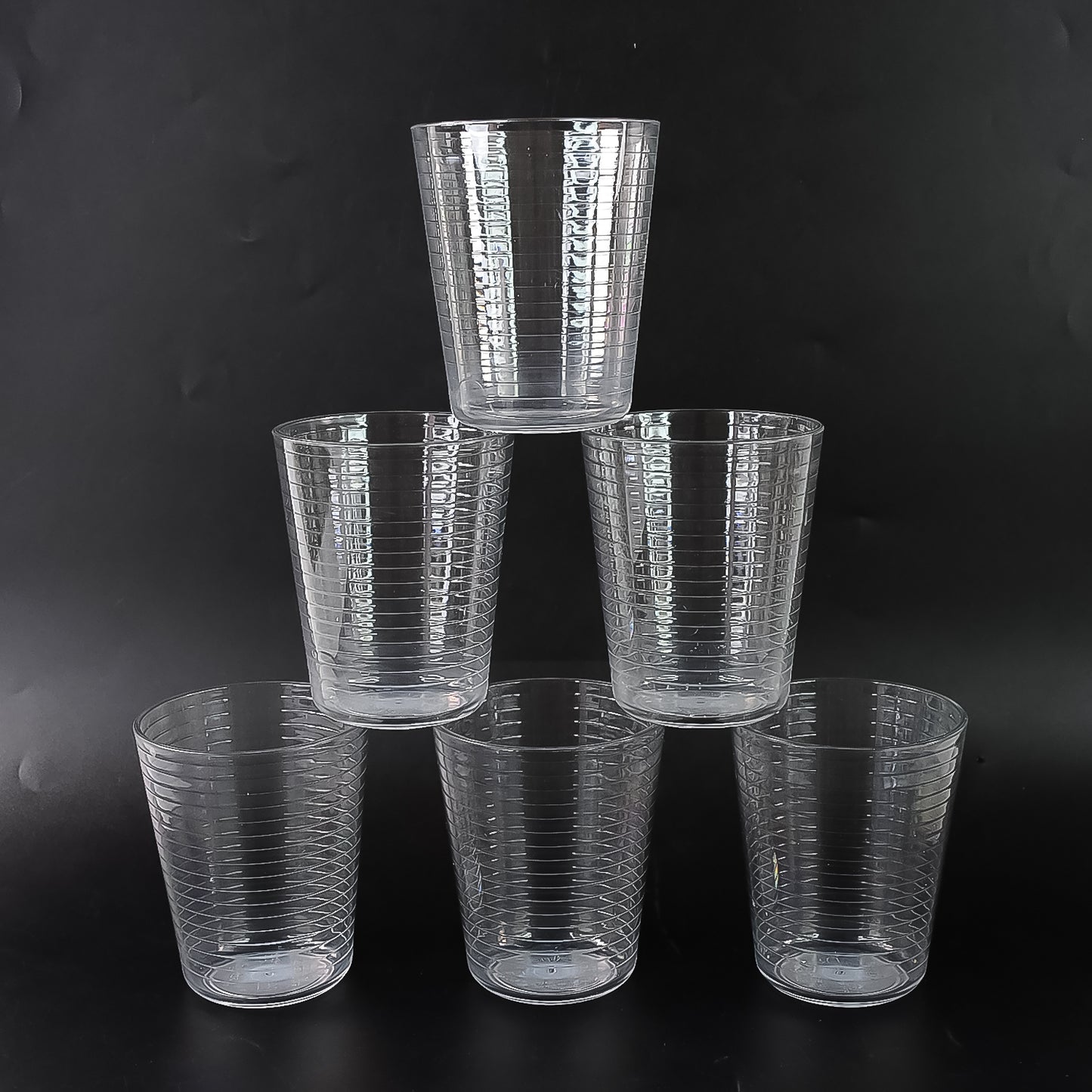Wukusy Apex Pyramid Ringo plastic glass, 300ml, durable, crystal-clear tumbler for home and kitchen use.