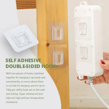Wukusy 7432 Self Adhesive Female Magic Transparent Sticker for home improvement, showing the clear, flexible sticky strip in use.