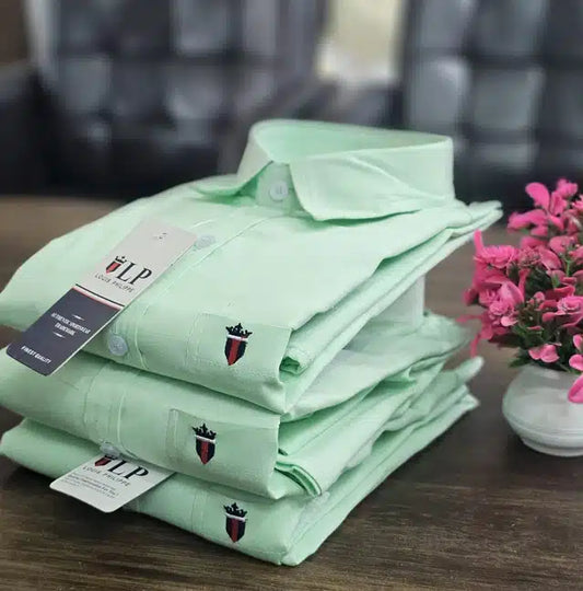 Mint green full-sleeves men's shirt by 8969, casual style, button-up design, shown on a model.