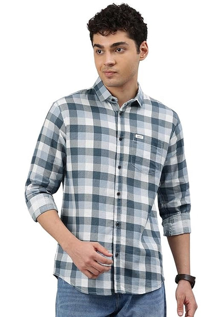 Men's cotton full sleeves check shirts from 8969 in multicolor, featuring classic button-up design and comfortable fit.