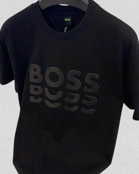 Black men's regular fit T-shirt by 8969, showing front view fabric and neckline detail in a casual style.