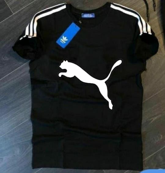 Black men's regular fit T-shirt by 8969, showing front view of the comfortable, casual shirt in size L.