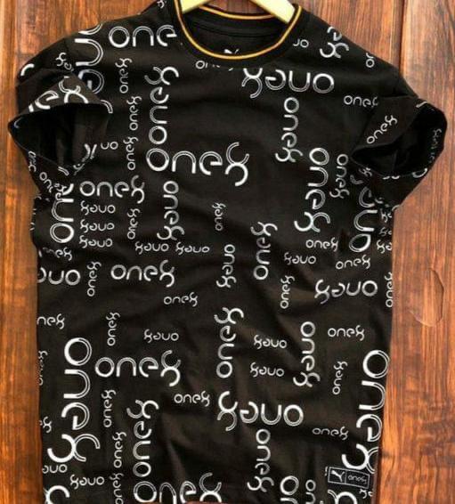 Black regular fit men's T-shirt by 8969, size L, plain cotton tee with short sleeves and crew neckline.