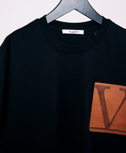 Black Valentino men's T-shirt with printed design, size M, made by 8969, shown flat on a plain background.