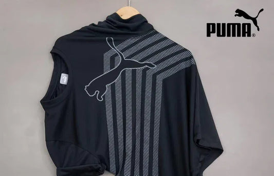 Black men's T-shirt from the 8969 brand, shown flat with short sleeves and crew neckline.