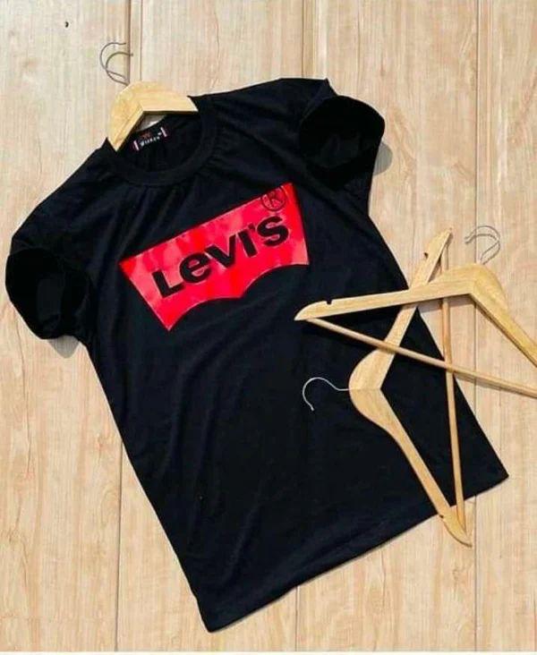 Black regular fit men's T-shirt by 8969, showing the front view with short sleeves and crew neckline.