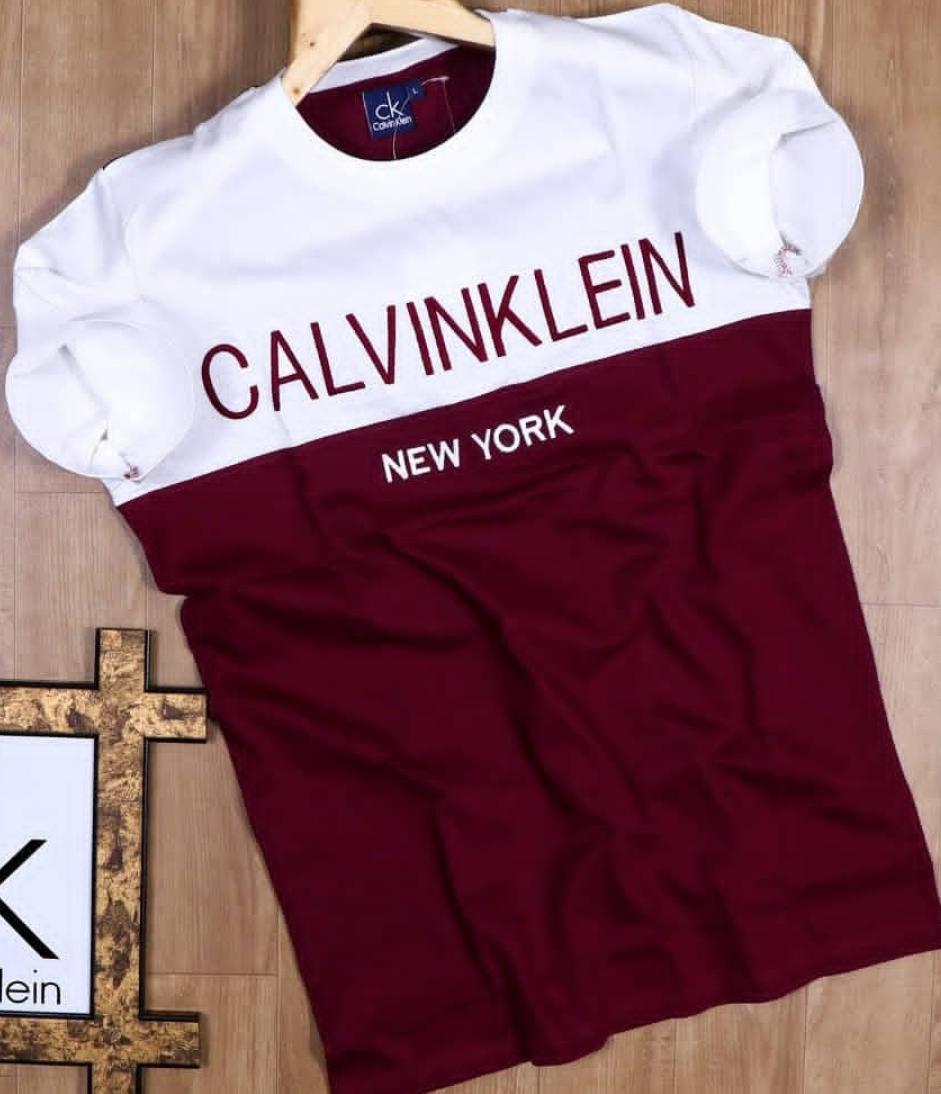 Men's regular fit T-shirt in maroon and white by 8969, featuring a comfortable design and casual style in size L.