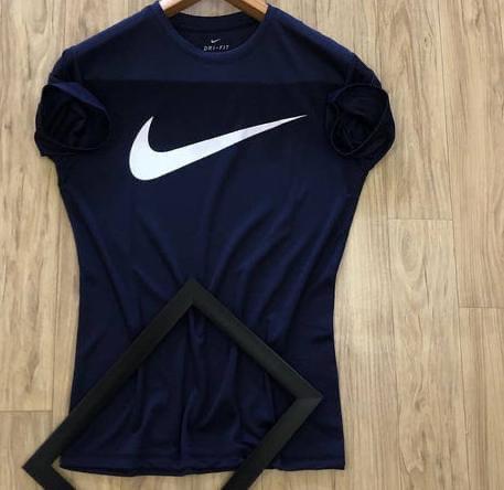 Men's navy blue regular fit T-shirt from 8969, comfortable cotton fabric, short sleeves, size L.