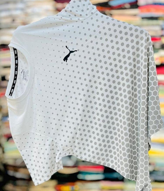 White men's regular fit T-shirt by 8969, size L, shown flat on a plain background.