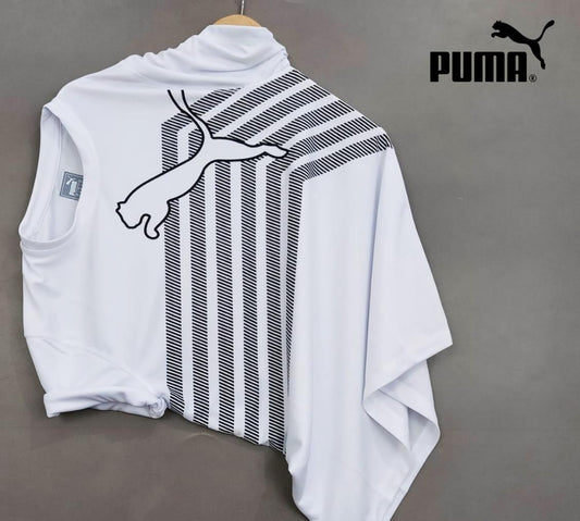 White regular fit men's T-shirt from 8969, shown in size L, made of soft cotton fabric with a classic crew neckline.