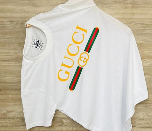 White men's regular fit T-shirt from 8969, soft cotton fabric, casual style, shown laid flat with short sleeves and round neckline.