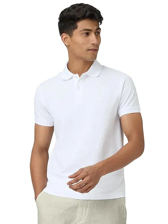White men's polo T-shirt by 8969, casual fit, short sleeves, classic collar, pack of 1, suitable for everyday wear