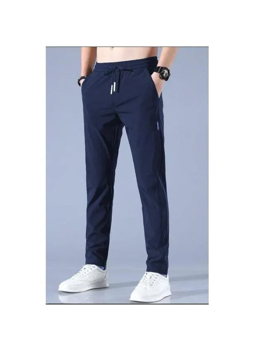 Men's Lycra track pants by 8969 in multicolor, showcasing comfortable fit and sporty design.