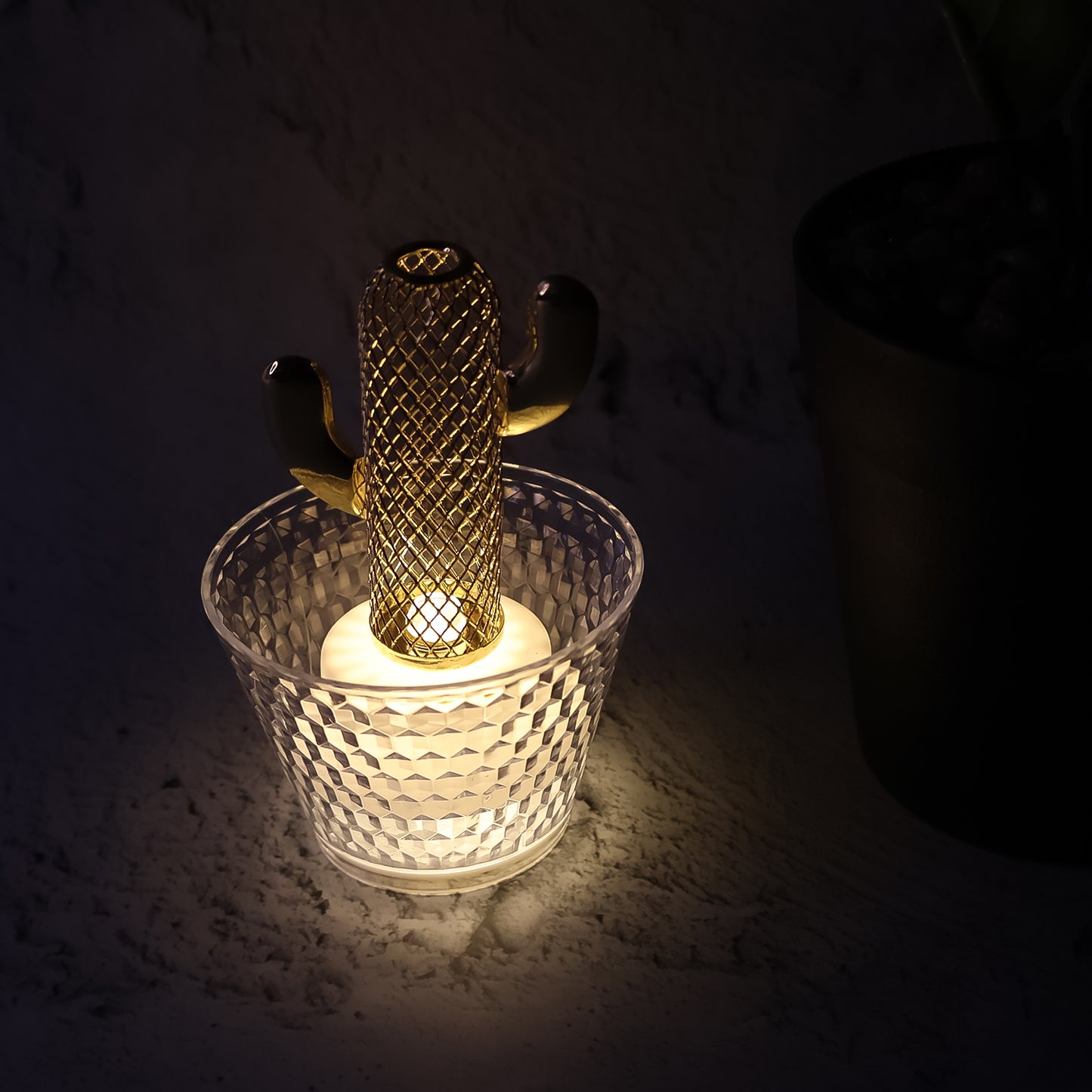 Six Wukusy LED flameless decorative candles arranged in a cozy home decor setting, showcasing warm ambient lighting.