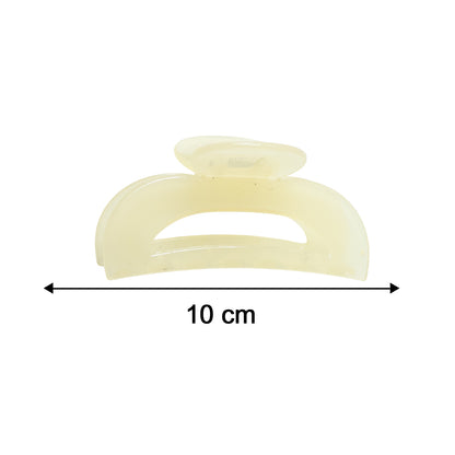 Wukusy elegant large hair claw clip holding hair in a stylish updo, made of smooth black plastic.