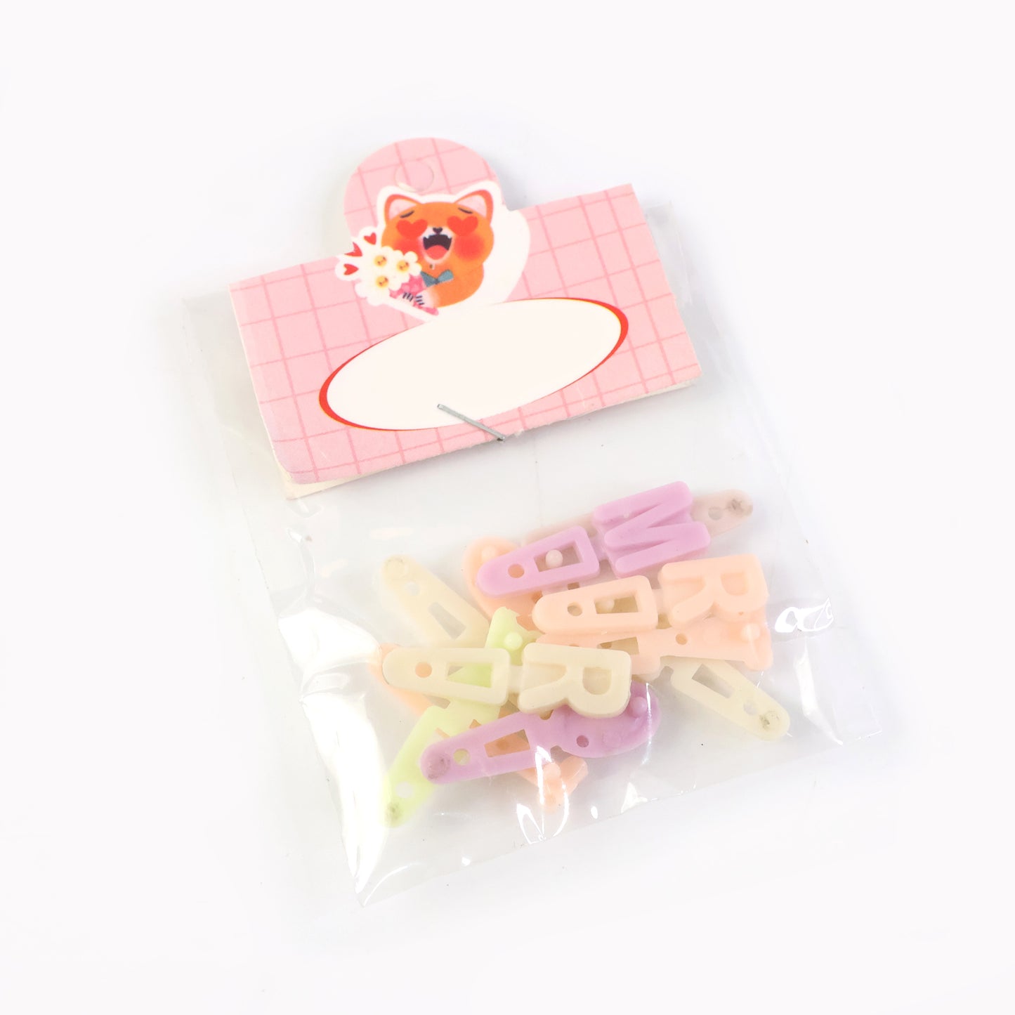 Wukusy alphabet letter beads set for craft decoration, featuring colorful plastic letters arranged in a set for creative projects.