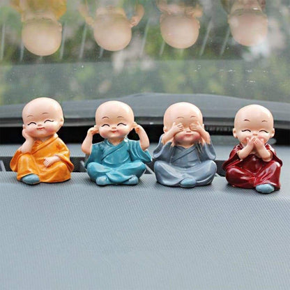 Wukusy Baby Buddha 4-piece toy set with show piece, ideal for house, office, and official decoration displays.