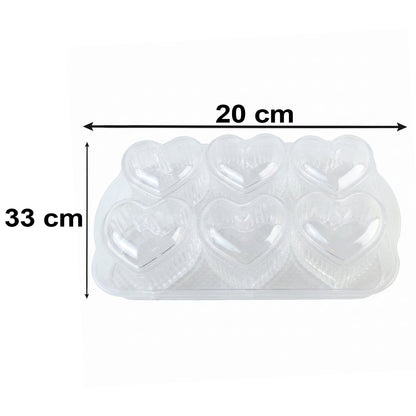Wukusy heart-shaped dessert bowl set with 6 bowls, matching tray, and lids for serving sweets and snacks.