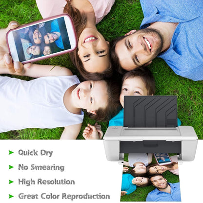 A4 size high glossy photo paper sheets by Wukusy, showing 20 sheets stacked with a shiny reflective surface