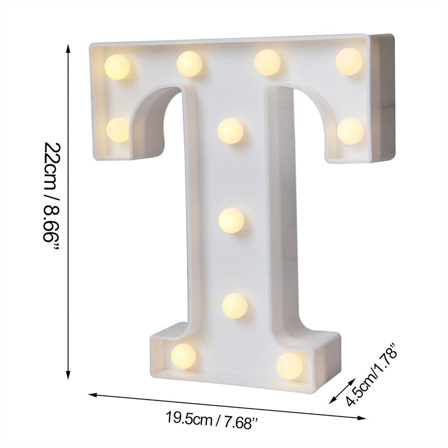 Wukusy decorative LED marquee alphabet letter light T for home decor, illuminated and stylish for wall or table display