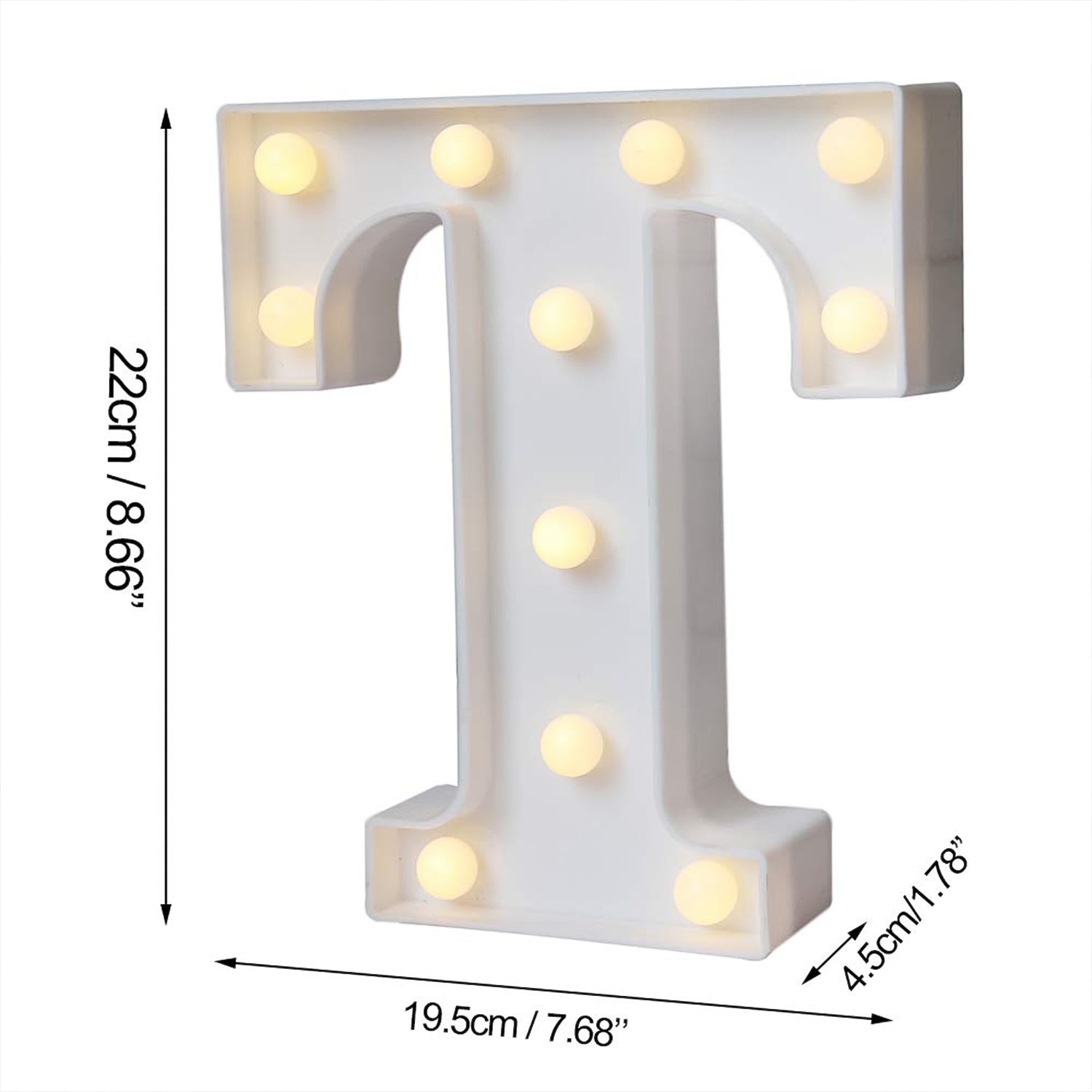 Wukusy decorative LED marquee alphabet letter light T for home decor, illuminated and stylish for wall or table display