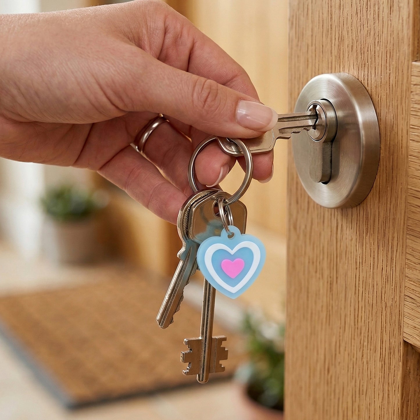 Set of 10 cute heart-shaped bag charm keychains by Wukusy, featuring colorful and playful designs for accessories.