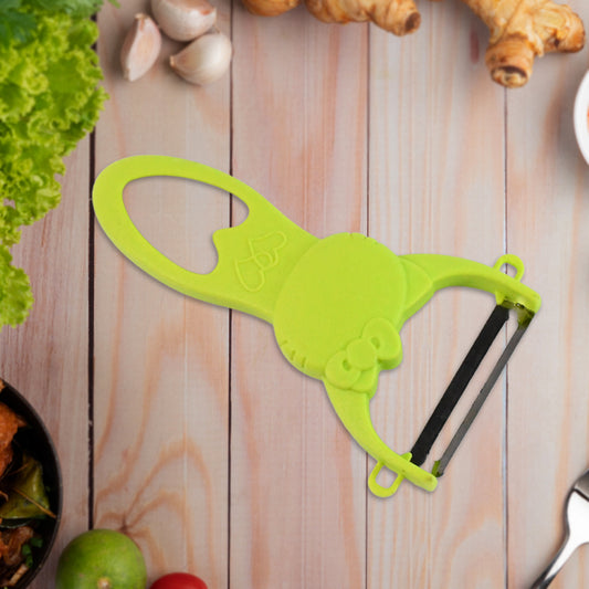Wukusy 4-piece kitchen cutting set with scissors, peeler, grater, slicer, and knife for versatile food prep in home kitchen