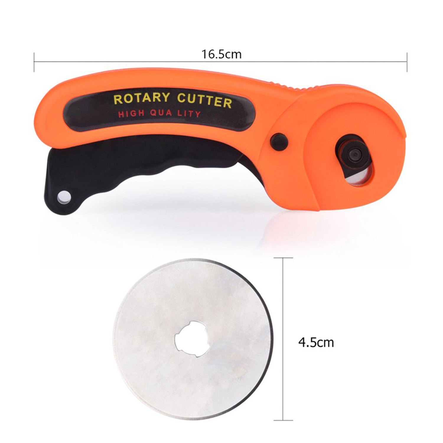 Wukusy 9048 manual sewing roller cutter with rotary blade, ideal for fabric cutting and sewing projects.