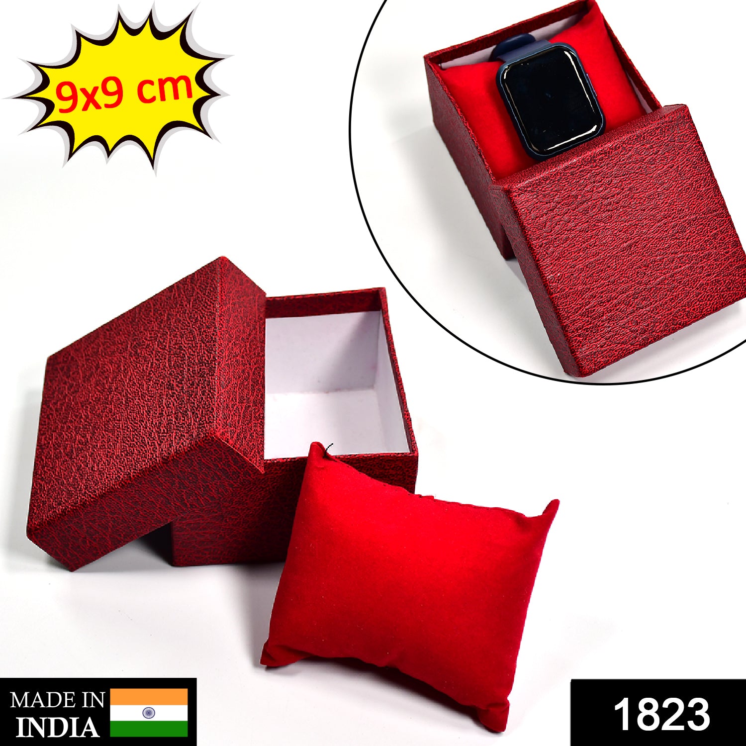 Wukusy 1823 cardboard watch box for single watch display, with secure interior and compact design for gift or storage.