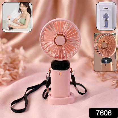 Wukusy rechargeable portable handheld fan with adjustable blades and ergonomic handle, perfect for personal cooling.