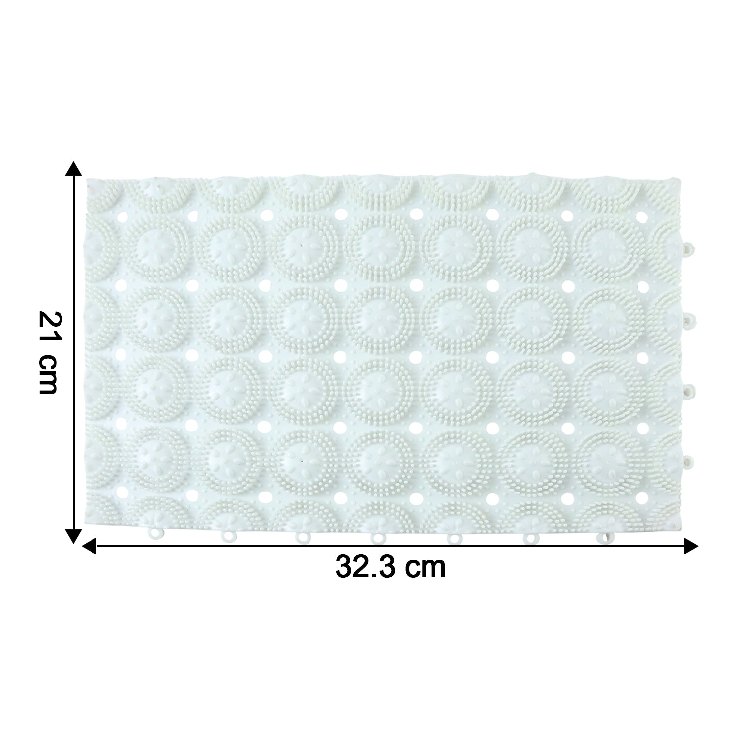 Wukusy anti-slip bathroom massage mat with suction cups, 33x21 cm, four-piece set for safe shower and bath use.