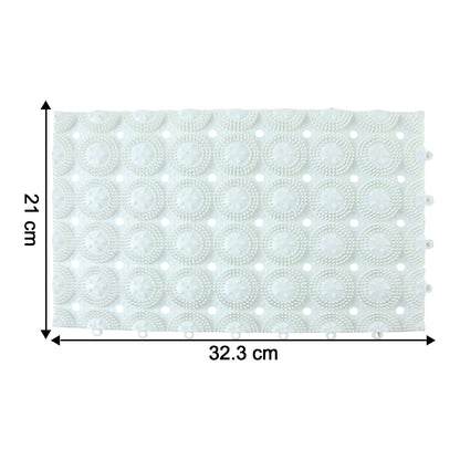 Wukusy anti-slip bathroom massage mat with suction cups, 33x21 cm, four-piece set for safe shower and bath use.