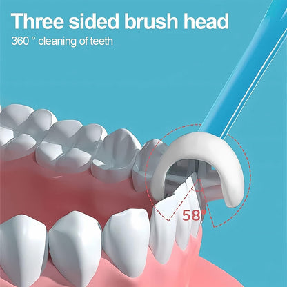Wukusy 2-in-1 baby tongue cleaner and oral massager stick with soft silicone brush head for gentle oral care.
