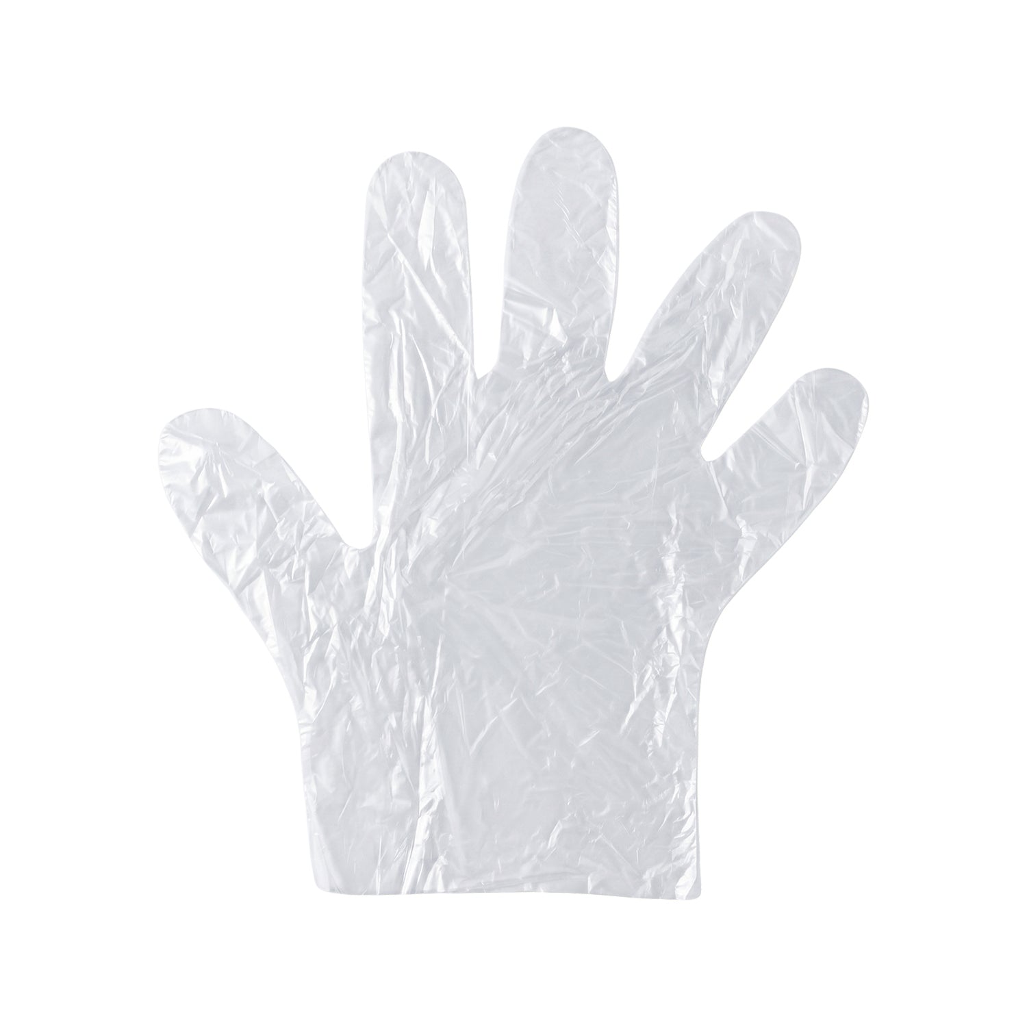 Pair of disposable small plastic gloves by Wukusy, suitable for kitchen food handling and cleaning tasks, shown in a close-up image.