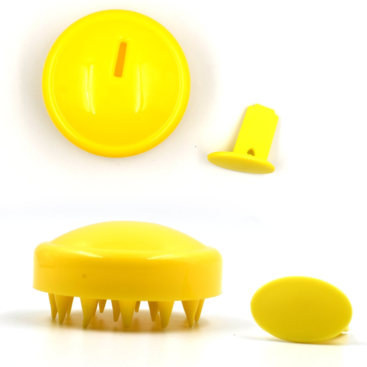 Wukusy 6099 Hair Scalp Adjustable Massager Shampoo Brush for scalp cleansing and hair scalp health, visible green handle and bristles