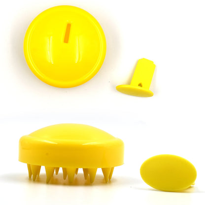 Wukusy 6099 Hair Scalp Adjustable Massager Shampoo Brush for scalp cleansing and hair scalp health, visible green handle and bristles