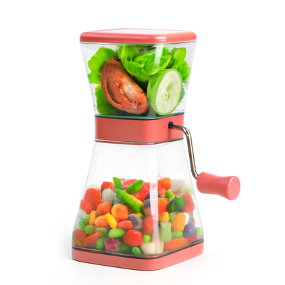 Wukusy Supermom manual cutter with blades and locking lid, showcasing a sturdy kitchen tool for precise cutting and safety.