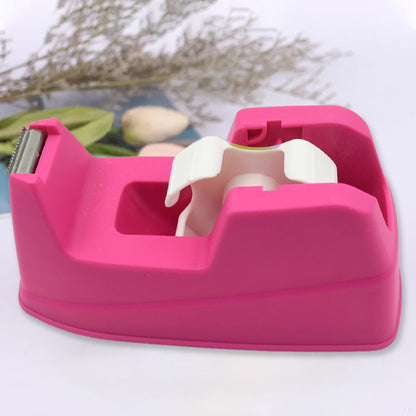 Wukusy plastic tape dispenser cutter for home office use, with a built-in blade for stationary and packaging tape, 1 piece.