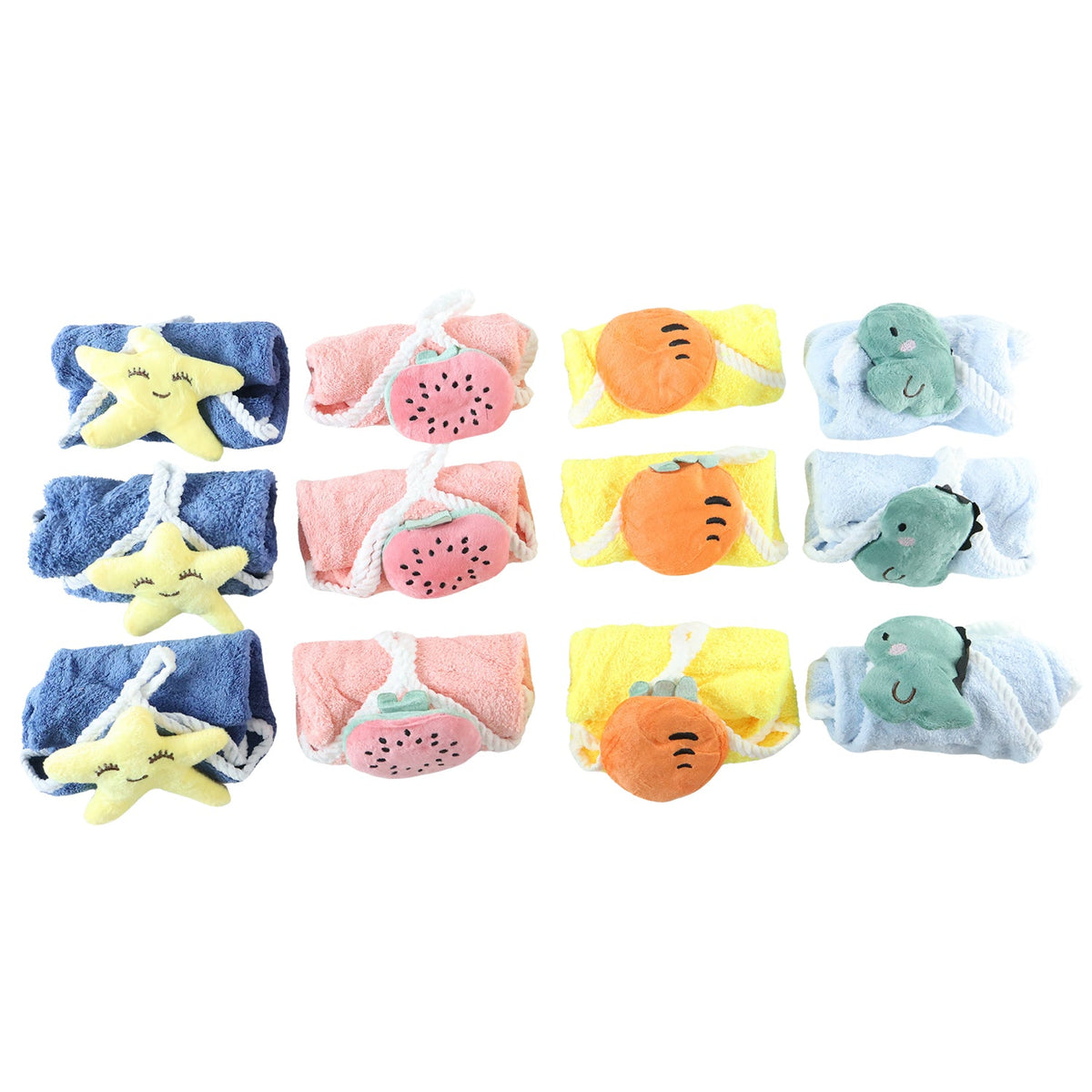 Soft Fruit Print Hanging Hand Towel Set For Kitchen Bathroom And Home Use (12 Pc)