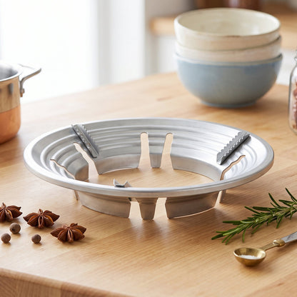 Stainless steel gas stove burner stand with wok support ring and trivet for Wukusy cooktops, sturdy and durable kitchen accessory.