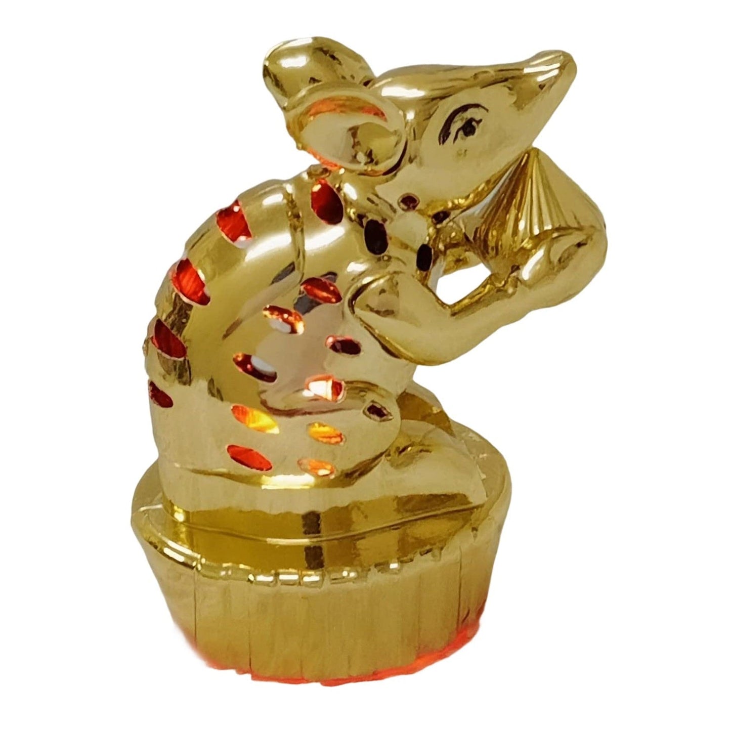 Multicolour LED Mushak for Ganpati decorations, Wukusy brand, featuring vibrant multicolored lights and decorative design.